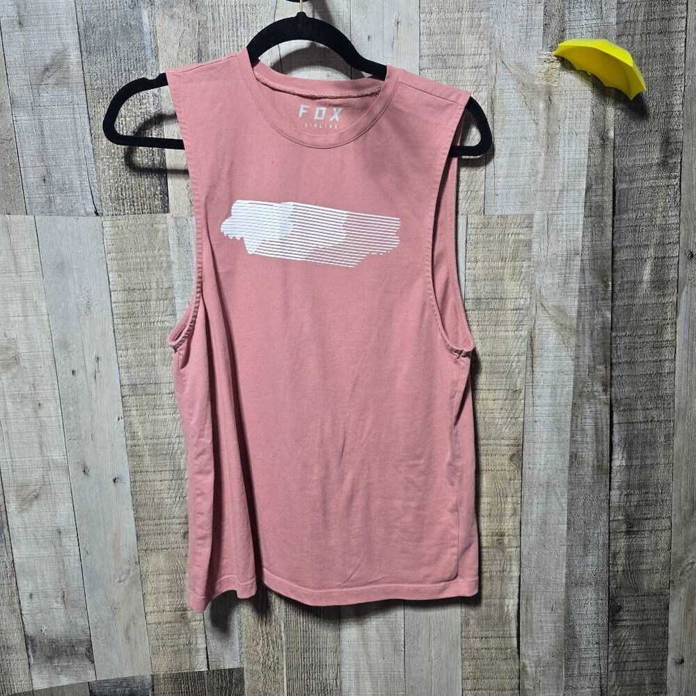 Fox Racing Airline Talladega Pink Graphic Muscle Tee Tank Top Small Motocross - Picture 2 of 6